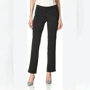 NYDJ Marilyn straight casual slimming lift tuck heathered grey straight pants 2